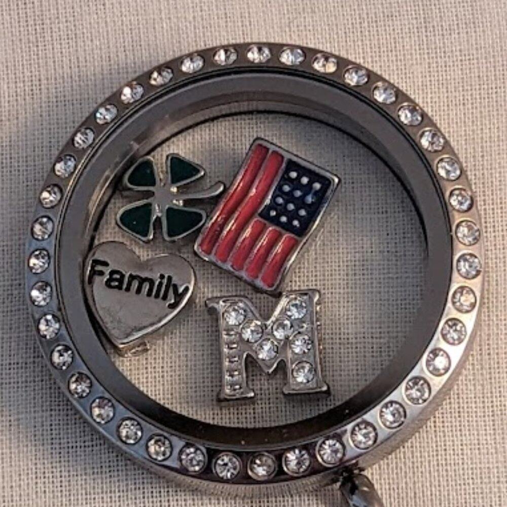 Origami Owl Pendant with Four Charms on Silver Tone Bead Necklace - Picture 5 of 5
